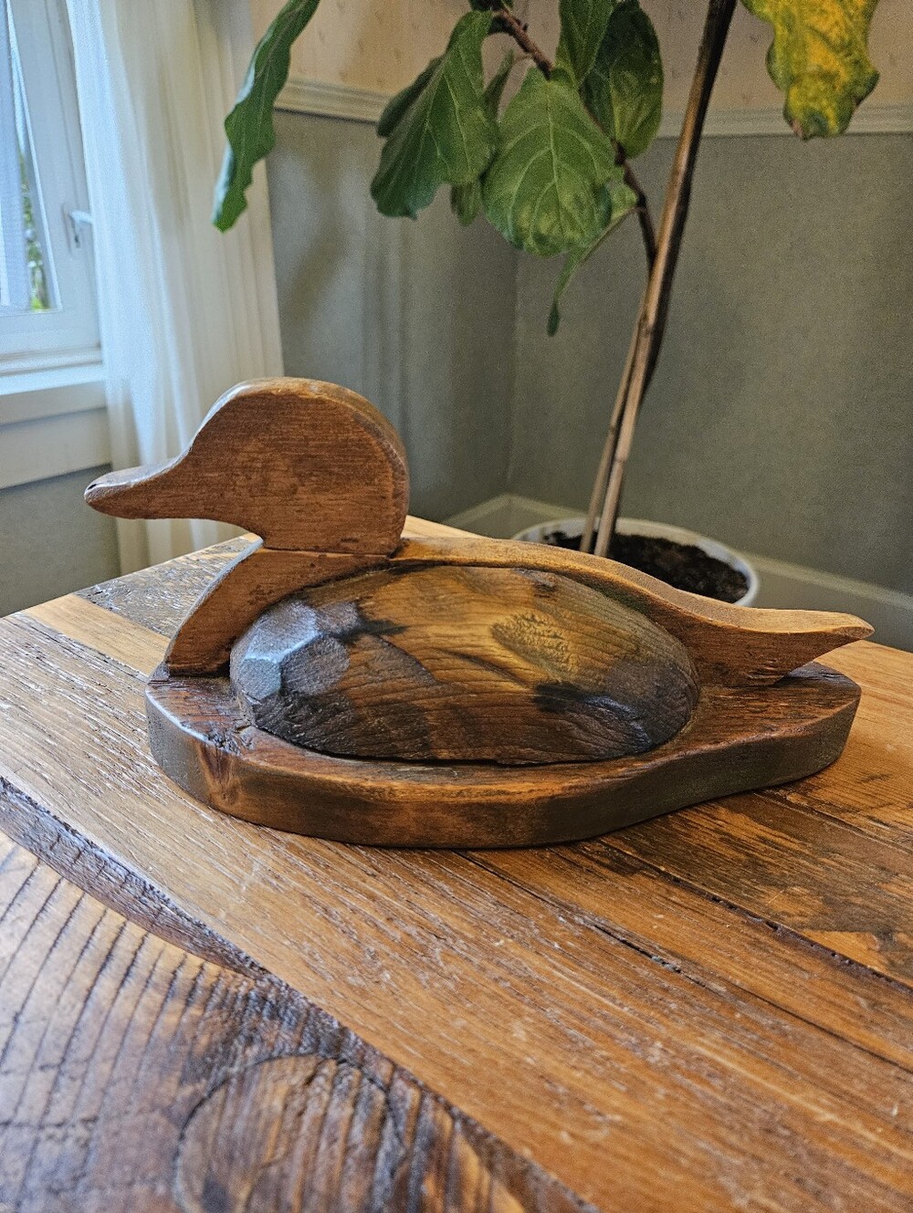 Vintage Hand-Carved Wood Duck